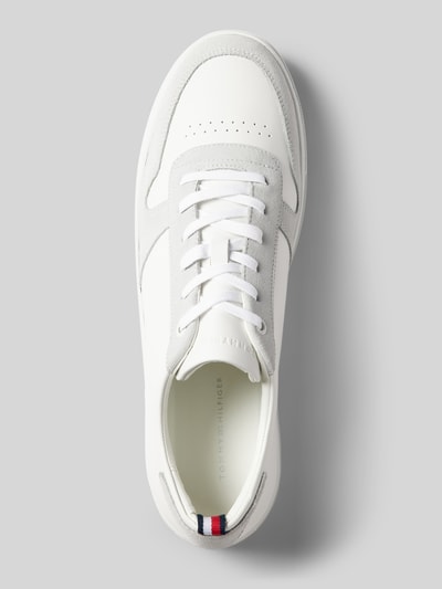 Peek & Cloppenburg Tommy HilfigerLedersneaker Mit Label-Details Modell 'PREMIUM CORPORATE' In Weiss
