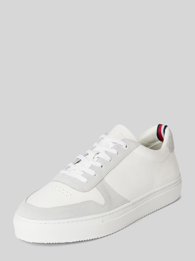 Peek & Cloppenburg Tommy HilfigerLedersneaker mit Label-Details Modell 'PREMIUM CORPORATE' in weiss