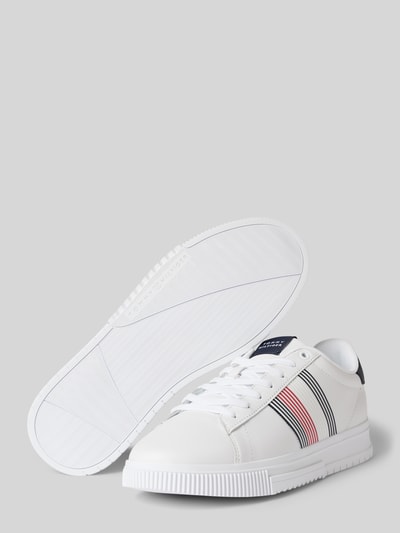 Peek & Cloppenburg Tommy HilfigerLedersneaker Mit Label-Patch Modell 'SUPERCUP LTH SEASONAL' In Weiss