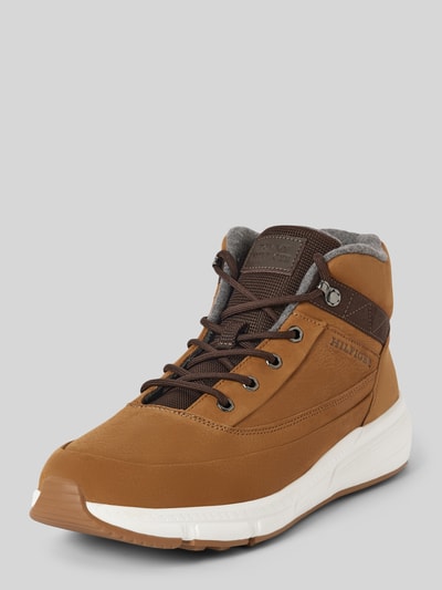 Peek & Cloppenburg Tommy HilfigerLedersneaker mit Label-Patch Modell 'WARM NUBUCK' in cognac