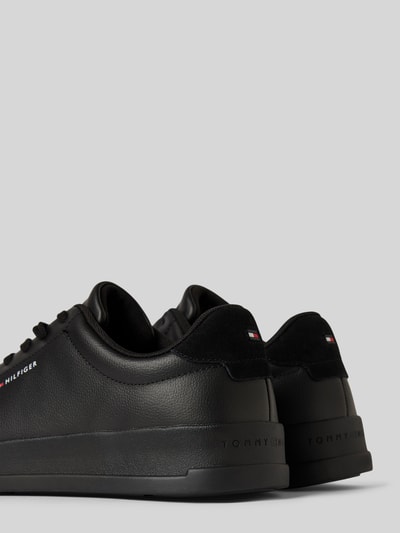 Peek & Cloppenburg Tommy HilfigerLedersneaker Mit Label-Print Modell 'COURT LEATHER GRAINESS' In Black