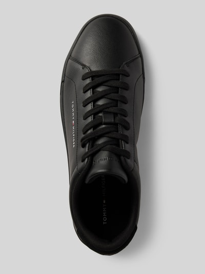 Peek & Cloppenburg Tommy HilfigerLedersneaker Mit Label-Print Modell 'COURT LEATHER GRAINESS' In Black