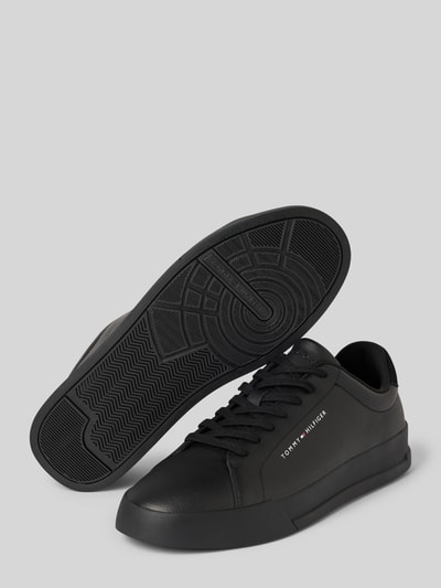 Peek & Cloppenburg Tommy HilfigerLedersneaker Mit Label-Print Modell 'COURT LEATHER GRAINESS' In Black