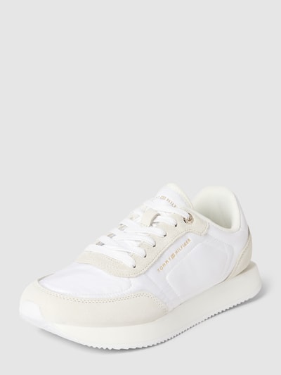Peek & Cloppenburg Tommy HilfigerLedersneaker mit Label-Schriftzug Modell 'ESSENTIAL' in weiss