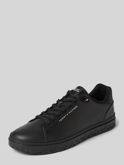 Peek & Cloppenburg Tommy HilfigerLedersneaker mit Label-Schriftzug Modell 'COURT THICK CUPSOLE' in black