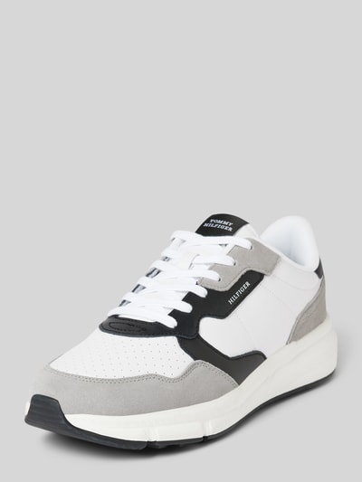 Peek & Cloppenburg Tommy HilfigerLedersneaker mit Label-Stitching Modell 'FASTON' in weiss