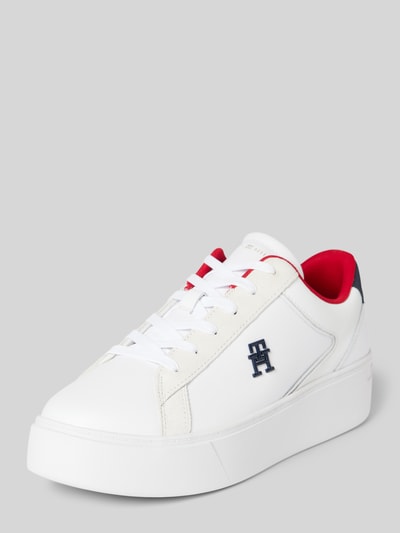 Peek & Cloppenburg Tommy HilfigerLedersneaker mit Plateausohle Modell 'PLATFORM COURT' in weiss