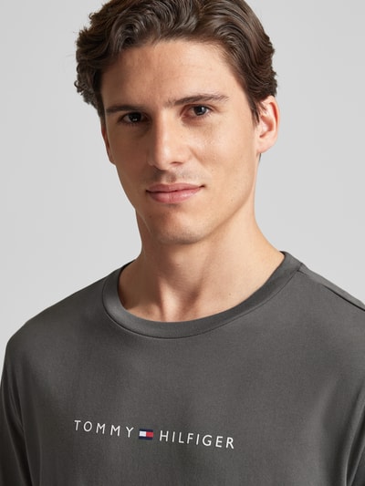 Peek & Cloppenburg Tommy HilfigerLongsleeve Mit Label-Print In Dunkelgrau