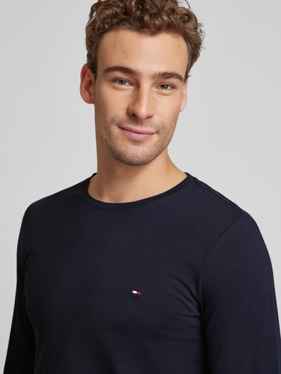 Peek & Cloppenburg Tommy HilfigerRegular Fit Longsleeve Aus Viskose Mit Label-Stitching In Marine