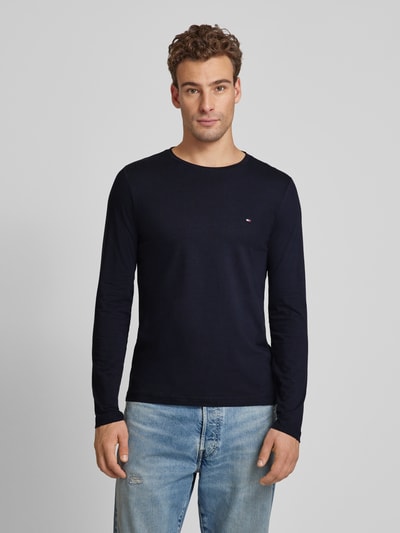 Peek & Cloppenburg Tommy HilfigerRegular Fit Longsleeve Aus Viskose Mit Label-Stitching In Marine