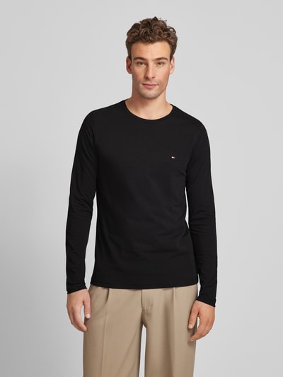 Peek & Cloppenburg Tommy HilfigerRegular Fit Longsleeve Aus Viskose Mit Label-Stitching In Black
