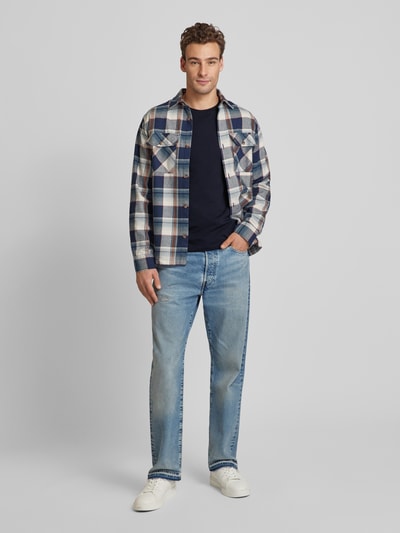 Peek & Cloppenburg Tommy HilfigerRegular Fit Longsleeve Aus Viskose Mit Label-Stitching In Marine