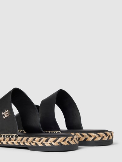 Peek & Cloppenburg Tommy HilfigerSandaletten Aus Leder Mit Label-Applikation In Black