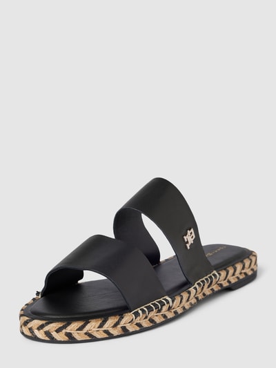 Peek & Cloppenburg Tommy HilfigerSandaletten aus Leder mit Label-Applikation in black
