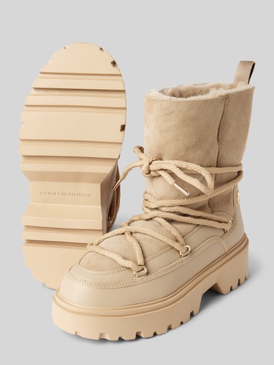 Peek & Cloppenburg Tommy HilfigerSchnürstiefel Mit Label-Detail In Beige