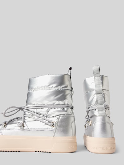 Peek & Cloppenburg Tommy HilfigerSchnürstiefel Mit Label-Detail In Silber