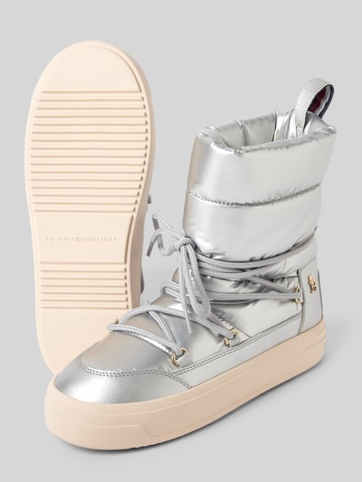 Peek & Cloppenburg Tommy HilfigerSchnürstiefel Mit Label-Detail In Silber