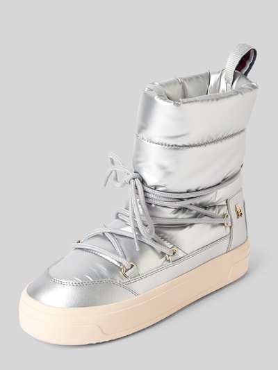 Peek & Cloppenburg Tommy HilfigerSchnürstiefel Mit Label-Detail In Silber