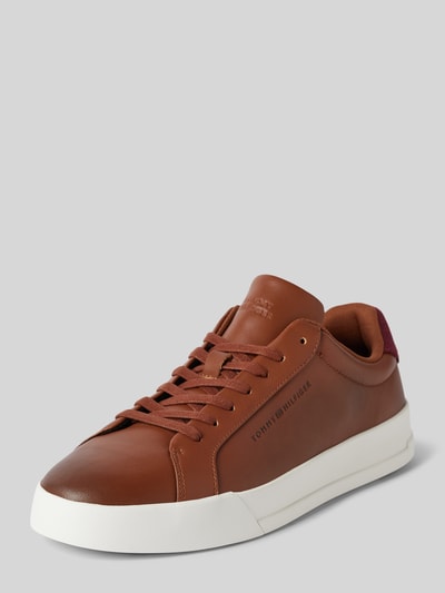 Peek & Cloppenburg Tommy HilfigerSneaker aus Leder mit Label-Detail in cognac