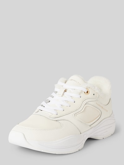 Peek & Cloppenburg Tommy HilfigerSneaker aus Leder-Mix Modell 'CHUNKY WINTER RUNNER' in weiss