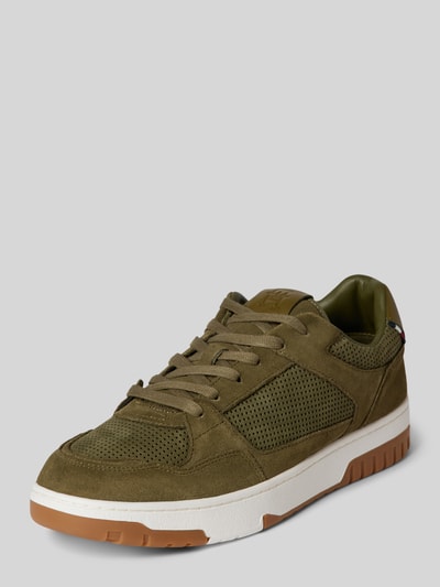 Peek & Cloppenburg Tommy HilfigerSneaker mit Label-Detail Modell 'BASKET' in oliv
