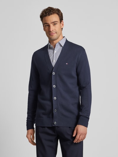 Peek & Cloppenburg Tommy HilfigerStrickjacke Mit Label-Stitching In Marine