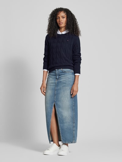 Peek & Cloppenburg Tommy HilfigerStrickpullover mit gerippten Abschlüssen in dunkelblau