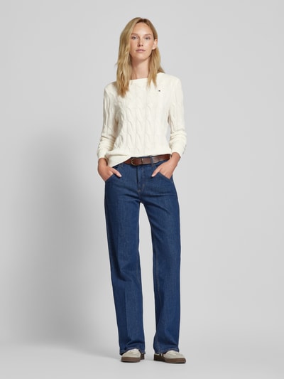 Peek & Cloppenburg Tommy HilfigerStrickpullover mit gerippten Abschlüssen in offwhite