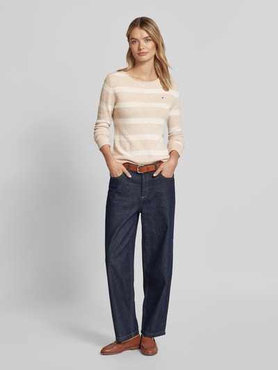 Peek & Cloppenburg Tommy HilfigerStrickpullover mit Logo-Stitching in sand