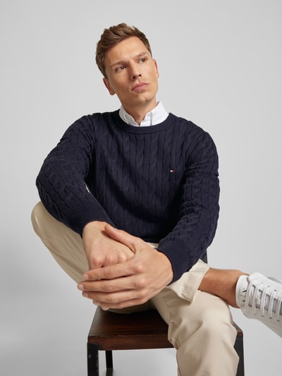 Peek & Cloppenburg Tommy HilfigerStrickpullover Mit Zopfmuster In Marine