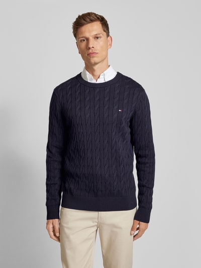 Peek & Cloppenburg Tommy HilfigerStrickpullover Mit Zopfmuster In Marine