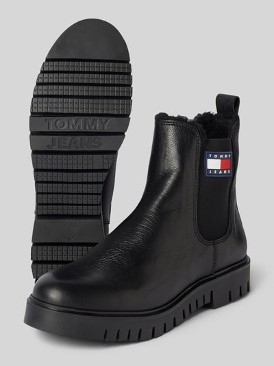 Peek & Cloppenburg Tommy JeansChelsea Boots Aus Leder Mit Elastischem Einsatz In Black