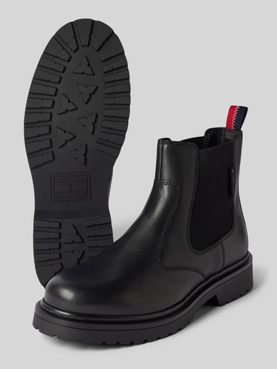 Peek & Cloppenburg Tommy JeansChelsea Boots Aus Leder Mit Zugschlaufe In Black