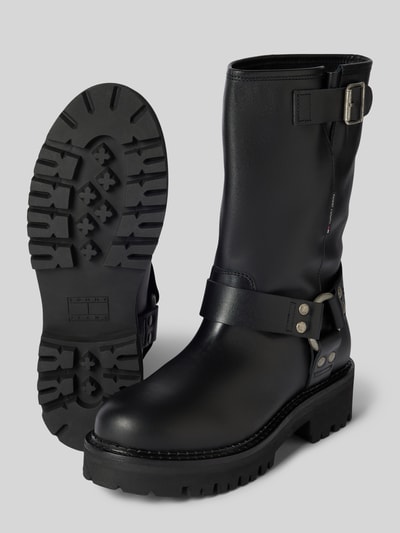 Peek & Cloppenburg Tommy JeansLederboots Mit Dornschließe Modell 'URBAN BIKER BOOT' In Black