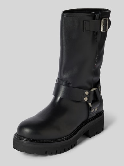 Peek & Cloppenburg Tommy JeansLederboots mit Dornschließe Modell 'URBAN BIKER BOOT' in black