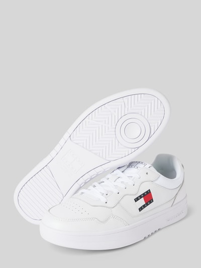 Peek & Cloppenburg Tommy JeansLedersneaker Mit Label-Details Modell 'CUPSOLE LEATHER' In Weiss