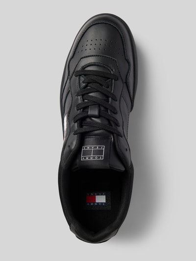 Peek & Cloppenburg Tommy JeansLedersneaker Mit Label-Details Modell 'CUPSOLE LEATHER' In Black