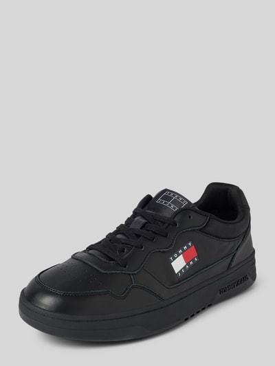 Peek & Cloppenburg Tommy JeansLedersneaker mit Label-Details Modell 'CUPSOLE LEATHER' in black