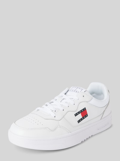 Peek & Cloppenburg Tommy JeansLedersneaker mit Label-Details Modell 'CUPSOLE LEATHER' in weiss