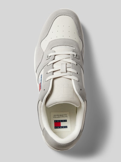 Peek & Cloppenburg Tommy JeansLedersneaker Mit Label-Patch Modell 'BASKET' In Mittelgrau