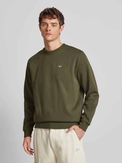 Peek & Cloppenburg Tommy JeansRegular Fit Sweatshirt Mit Logo-Badge In Oliv