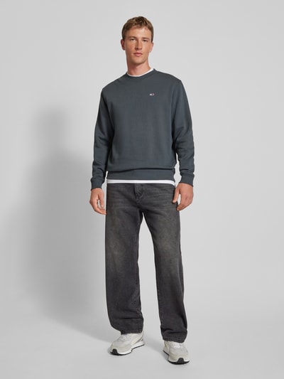 Peek & Cloppenburg Tommy JeansRegular Fit Sweatshirt mit Logo-Badge in anthrazit