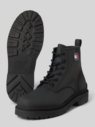 Peek & Cloppenburg Tommy JeansSchnürboots Aus Leder Mit Label-Patch Modell 'LACE UP' In Black