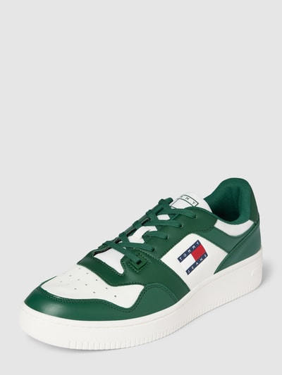 Peek & Cloppenburg Tommy JeansSneaker mit Label-Detail Modell 'RETRO BASKET' in dunkelgruen