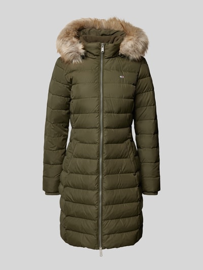 Peek & Cloppenburg Tommy JeansSteppmantel Mit Kunstfellbesatz Modell 'ESSENTIAL' In Oliv