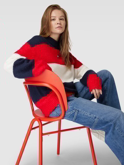 Peek & Cloppenburg Tommy JeansStrickpullover Im Colour-Blocking-Design In Marine