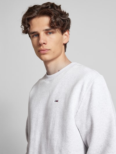 Peek & Cloppenburg Tommy JeansSweatshirt Mit Logo-Stitching In Hellgrau Melange