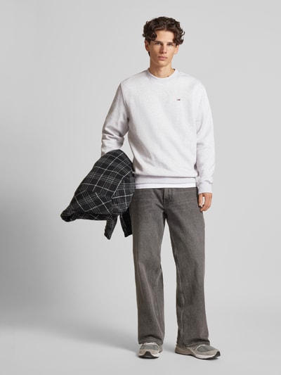 Peek & Cloppenburg Tommy JeansSweatshirt mit Logo-Stitching in hellgrau melange