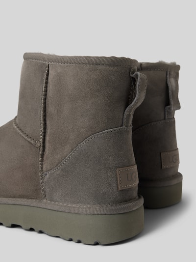 Peek & Cloppenburg UGGBoots Aus Leder Mit Label-Patch Modell 'CLASSIC MINI' In Dunkelgrau