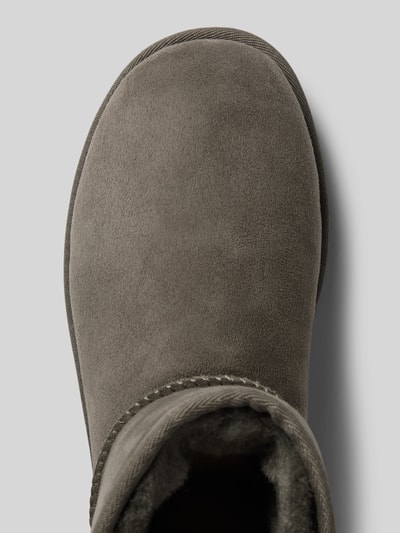 Peek & Cloppenburg UGGBoots Aus Leder Mit Label-Patch Modell 'CLASSIC MINI' In Dunkelgrau
